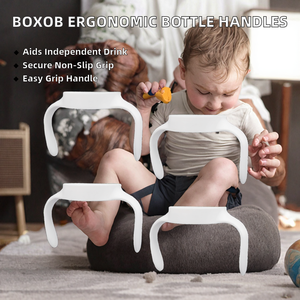 BOXOB 4 piezas Asas para biberones de material PC, soporte ergonómico <span class=keywords><strong>Mam</strong></span>, fácil agarre antideslizante, para bebés de 0 a 12 meses, transición - Product Image 2
