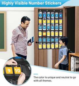 Organizador Colgante Plegable de Tela No Tejida con 36 Bolsillos Transparentes para Teléfonos y Calculadoras, Herramienta de Gestión para Aulas, Escuelas y Oficinas - Product Image 3