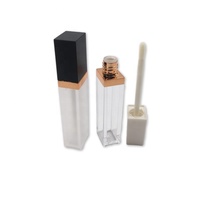 Tube de gloss à lèvres carré transparent en plastique de haute qualité 7 ml avec impression sérigraphique, MOQ 100 pièces