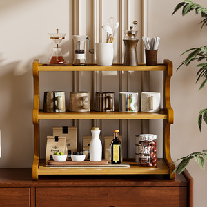 Étagère de rangement multi-niveaux à 3 étages en MDF, organisateur de bureau pour cuisine, bureau, comptoir de maison, support pour tasses à thé - Product Image 1