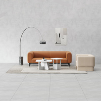 Canapé simple en cuir et tissu pour espace de réception de bureau, style moderne et décontracté, idéal pour les entreprises