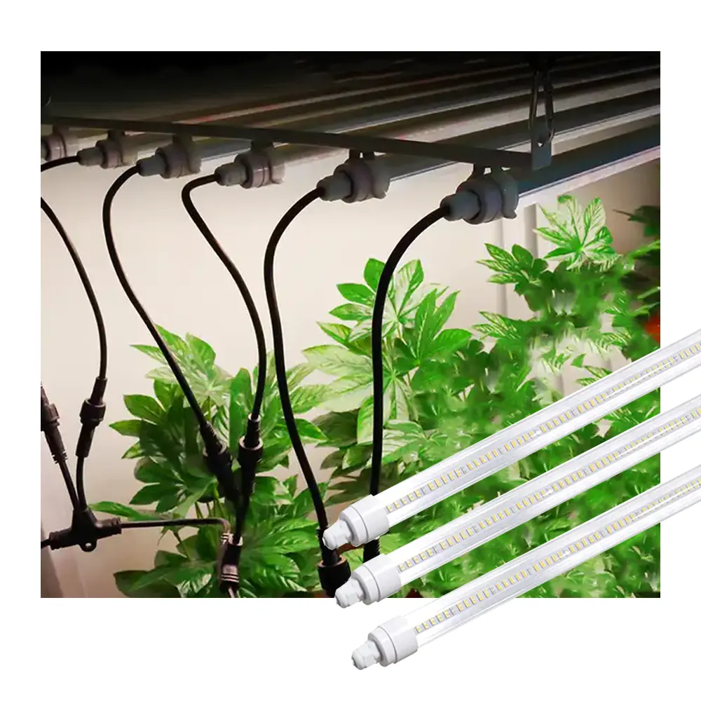 Özelleştirilmiş LED büyümek ışık T8 tam spektrum IP65 dikey tarım için sebze Microgreens hidroponik bitkileri 0-10V kısılabilir