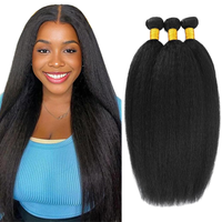 Extensions de cheveux synthétiques tressées au crochet, tissage simple, teintes, noires naturelles, styles Yaki Straight et Kinky Straight, pour perruques