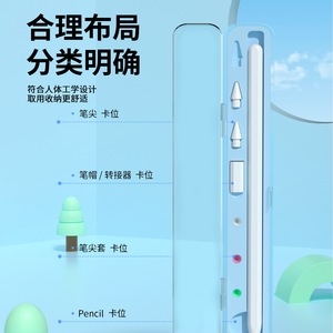 Estuche para lápices de Apple, cierre de plástico transparente con clip para escuelas, oficinas, diseño novedoso, almacenamiento de gran capacidad - Product Image 3