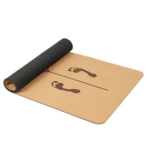 Tapis de yoga en caoutchouc Cork Bowl, 6 mm d'épaisseur, antidérapant, avec lignes de guidage Asana pour l'entraînement en studio - Product Image 5