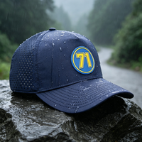Casquette HS41 OEM personnalisée en PVC et caoutchouc, 5 panneaux, visière incurvée, imperméable, perforée au laser, pour le surf et les sports nautiques