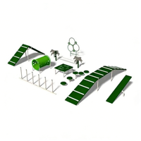 Structure de jeu multifonctionnelle haut de gamme pour animaux de compagnie : structure d'escalade, tunnel et poutre d'équilibre, non toxique et durable pour les jardins et les parcs pour animaux.