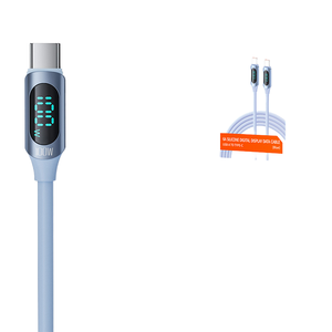 Toocki Macaron 100W PD 5A Cable de datos de carga rápida Pantalla USB Tipo <span class=keywords><strong>C</strong></span> Hecho Aleación de aluminio Trenzado Silicona Vitrina - Product Image 4