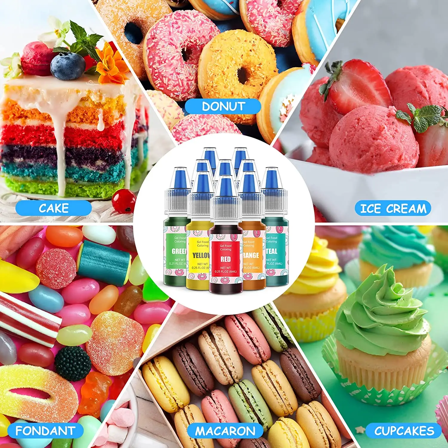 New Colors For 2023 Rainbow Fondant Cake Food Coloring Set For Baking Decorating Icing And Cooking