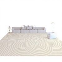 Tapis de salon en polyester triple protection style français, tapis de sol silencieux, tapis de sol nordique minimaliste, peinture abstraite de luxe léger