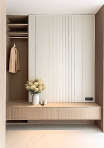 Mueble Zapatero Integrado <span class=keywords><strong>de</strong></span> Lujo, Mueble <span class=keywords><strong>de</strong></span> <span class=keywords><strong>Melamina</strong></span> Personalizado con Estantes Multicapa, Organizador <span class=keywords><strong>de</strong></span> Almacenamiento para la Entrada del Apartamento - Product Image 3