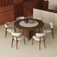 Moderne Simple Haut de Gamme Français Rétro Style Bois Massif Rock Plate Platine Table À Manger Confortable Chaises Meubles