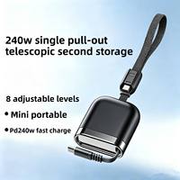 Câble rétractable double Type-C 240W, tressé, charge rapide PD et synchronisation des données pour ordinateur portable, téléphone portable, voiture, câble USB-C universel