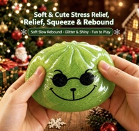 Jouet Squishy Grinch Monstre Vert Lumineux dans le Noir en TPR pour Noël, Anti-stress Amusant pour Enfants de 14 Ans et Plus