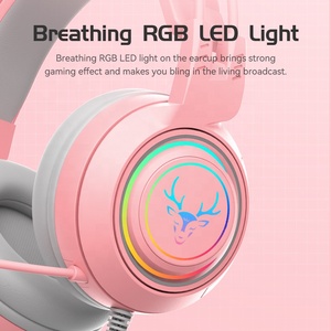 Audífonos HiFi con Diseño de Cuernos y Micrófono para PS5, Auriculares Gamer para Chicas, RGB Negro Rosa, Casco para PC, Laptop, Teléfono, PS4 - Product Image 3