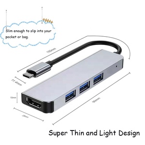 Toptan 4 in 1 <span class=keywords><strong>USB</strong></span> C Hub 4 <span class=keywords><strong>Port</strong></span> tipi C dizüstü yerleştirme istasyonu Hub adaptörü yüksek hızlı veri transferi <span class=keywords><strong>USB</strong></span> 3.0 HDTV Splitter - Product Image 4