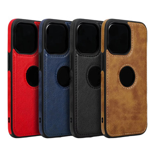 Accessoires de téléphone portable d'affaires étui en cuir Pu couture couverture arrière pour <span class=keywords><strong>iPhone</strong></span> 15Pro Max 16E 14 13 <span class=keywords><strong>12</strong></span> <span class=keywords><strong>Mini</strong></span> 11 XS XR - Product Image 1