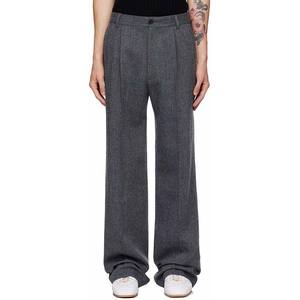 Meilleures ventes en gros OEM ODM pantalons pour hommes décontractés en <span class=keywords><strong>tweed</strong></span> de <span class=keywords><strong>laine</strong></span> gris baggy de haute qualité personnalisés - Product Image 1