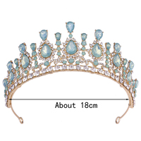 Diadème de Mariage Baroque en Opale, Couronne de Concours de Luxe Scintillante avec Diamants Colorés, Accessoire Cheveux en Strass Style Forêt, Vente en Gros