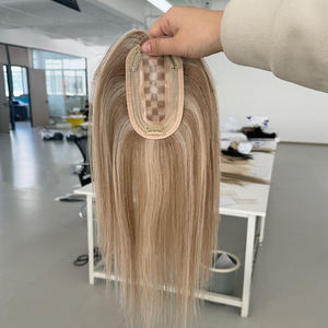 Extensiones de cabello virgen europeo de alta calidad con balayage, base de seda, mono lace, encaje suizo natural, color rubio, para mujeres blancas. - Product Image 2