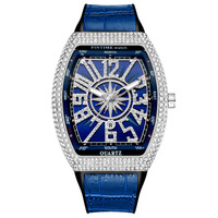 China Großhandel Online-Shop Pintime Bling Hip-Hop Iced Out Uhr Luxus Tonneau Dropshipping Diamant-Uhren für Herren