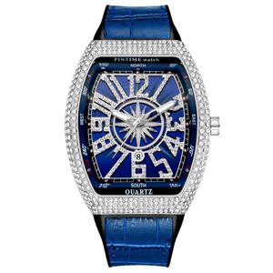 <strong>China</strong> Wholesale <strong>Online</strong> Shop Pintime Bling Hip Hop Iced Out <strong>Watch</strong> Luxury Tonneau Dropshipping Diamond <strong>Watches</strong> Men - Product Image 2