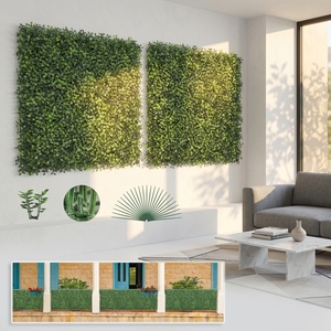 Panneau de buis artificiel haut de gamme résistant aux UV, mur de haie haute densité pour écran d'intimité de jardin extérieur, décoration de toile de fond de mariage - Product Image 1