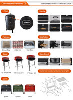 Mini barbecue portable pour balcon, barbecue au charbon de bois d'extérieur avec sac isotherme
