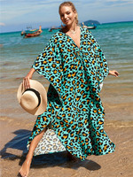 Robes longues en dentelle à imprimé léopard pour femmes, idéales pour la plage et comme couvre-maillot de bain, vente en gros