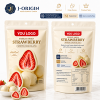 Fresas Liofilizadas con Chocolate Blanco, Dulce de Frutas Premium, 58g, 40 Bolsas, 12 Meses de Caducidad, Listo para Comer, OEM, Marca Privada