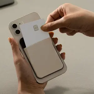 Stretchy चुंबकीय सेल फोन कार्ड धारक फोन जेब पर छड़ी के लिए स्मार्टफोन फोन बटुआ क्रेडिट आईडी कार्ड