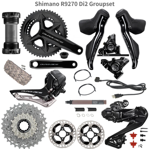 Groupe électronique Shimano DURA ACE <span class=keywords><strong>Di2</strong></span> 2*12 vitesses pour vélo de route avec dérailleur <span class=keywords><strong>avant</strong></span>/arrière R9250, pédalier R9200 et cassette - Product Image 1