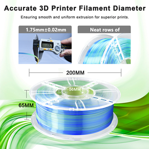 Filamento de Impresión 3D IBOSS PLA+Silk Tricolor Dorado, Azul y Verde, 1.75mm, Impresión de Alta Velocidad para Diseño Creativo - Product Image 6