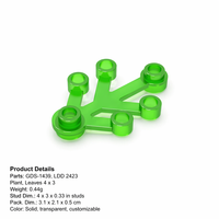 Gobricks - Piezas de Repuesto para Bloques de Construcción de Follaje de Árboles GDS-1439, Piezas de Bloques de Construcción 2423, Ladrillos, Hojas, Bloques de Ladrillos, Hojas de Plantas 4X3