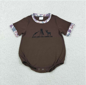 Комбинезон для мальчика SR3280 с вышивкой в стиле «Country Boy Hunting», коричневый камуфляжный принт, ромпер для младенцев - Product Image 4