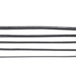 Cordon en cuir PU noir rond de 1 mm pour la fabrication de colliers, composants de bijoux - Product Image 2