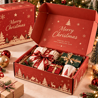 Boîte d'expédition de Noël personnalisée en carton ondulé avec logo pour l'expédition de cadeaux e-commerce