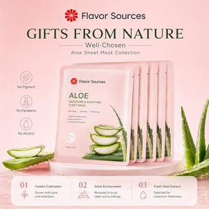 Flavor Sources Paquete de 30 Mascarillas Faciales de Aloe Vera Hidratantes, Humectantes y Calmantes para Después del Sol, Alivio para Quemaduras Solares, para Todo Tipo de <span class=keywords><strong>Piel</strong></span> - Product Image 1