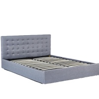 Lits doubles en bois rembourrés avec vérin à gaz et rangement intégré, lit king size, lit queen size
