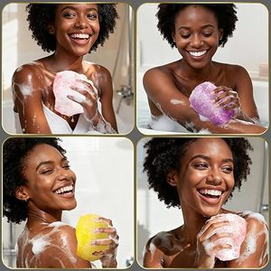 3 Pieces African Loofah Bath Sponge Long Net Exfoliating Shower Scrubber for Skin <b>Smoothing</b> Simple Design Gift Box - Product Image 6