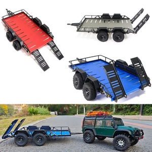 Accessoires de voiture RC <span class=keywords><strong>1</strong></span>/<span class=keywords><strong>18</strong></span> : Remorque métallique de simulation pour camion RC Rock Crawler, pièce de rechange pour modification et amélioration, compatible <span class=keywords><strong>TRX4M</strong></span> Defender Bronco - Product Image 1