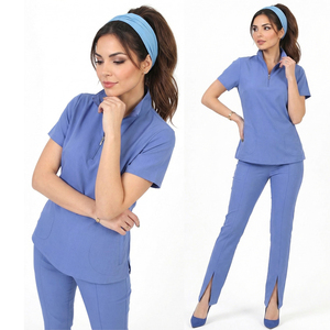 Uniforme Médico Premium Cómodo y Elástico de Poliéster y Spandex para Enfermeras de Hospital, con Cuello <span class=keywords><strong>Polo</strong></span>, para Mujeres Doctoras - Product Image 1