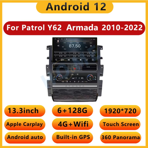 Panel de Instrumentos Digital Android 12 con CarPlay Inalámbrico y Consola Interior Decorada con Manijas y Paneles para Nissan Patrol Y62 Armada - Product Image 4