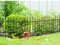 Clôture de jardin en acier galvanisé, panneau de clôture en métal noir de 6 pi x 8 pi pour la sécurité de la cour et de l'extérieur