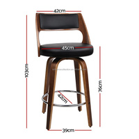 Tabourets de bar pivotants haut de gamme avec dossier découpé en bois et pieds en métal, chaises Nar pour comptoir de cuisine et café