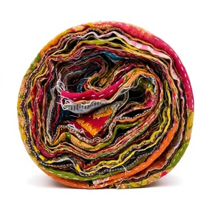 High Quality Kantha Scrap <b>Strips</b> Made from Recycled 2" Cotton <b>Fabric</b> Sewing Craft DIY Home Decor Textile Art Bag Making Projects - Product Image 1