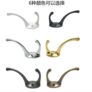 O'Leeford Wall <b>Hooks</b> Double <b>Hook</b> Zinc Alloy Rust Resistant Modern Style For Clothes Storage - Product Image 4