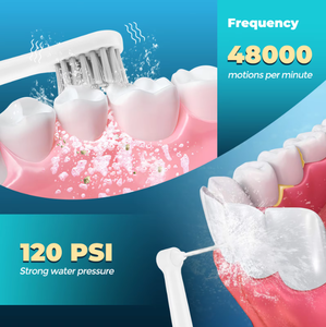 <span class=keywords><strong>Spazzolino</strong></span> Sonico Impermeabile IPX7 con LED, Setole Morbide, Pulitore a Getto per Rimozione del Tartaro, Sbiancamento Denti, Irrigatore Orale, <span class=keywords><strong>Idropulsore</strong></span> - Product Image 4