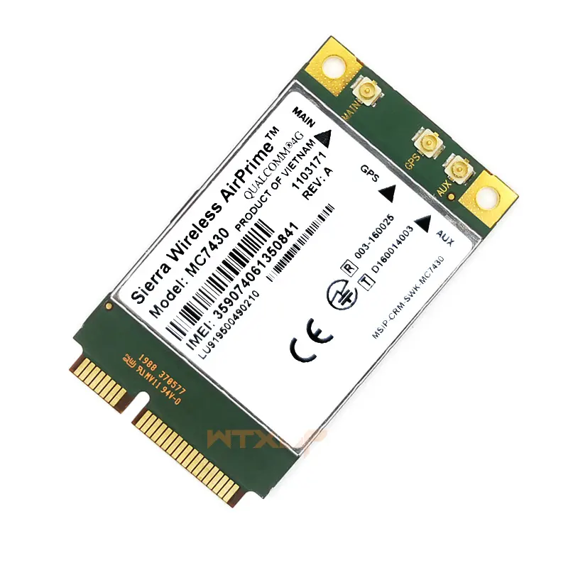 Module MC7430 LTE 4G FDD-LTE TDD-LTE CAT6 HSPA + GNSS WWAN carte mini pci-e USB 3.0 mbit, interface modem carte 4G, en stock