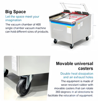 Machine d'emballage sous vide automatique électrique commerciale de type au sol DZ-500/2E en acier inoxydable pour sachets en aluminium